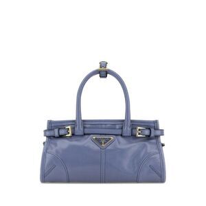 Prada Women Powder Blue Leather Mini Prada Bonnie Handbag